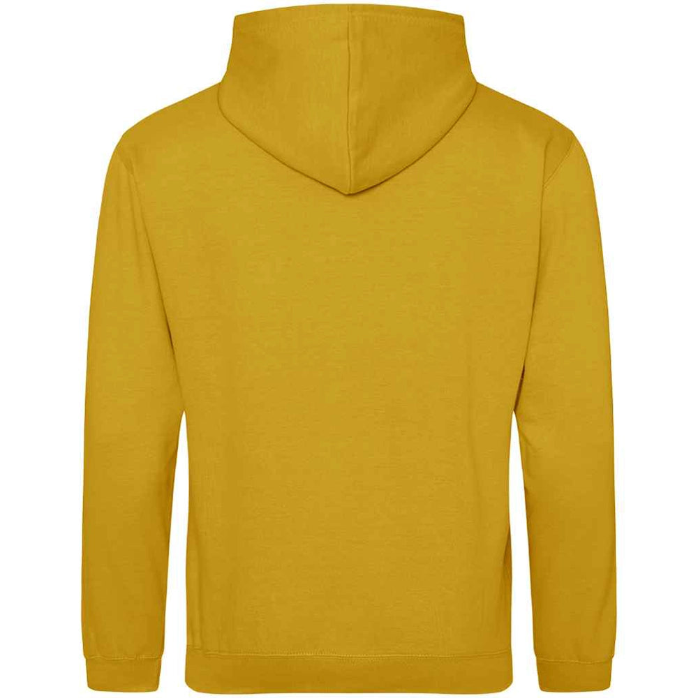 Mustard AWDIS Just Hoods JH001 College Hoodie shown from the back on a white background
