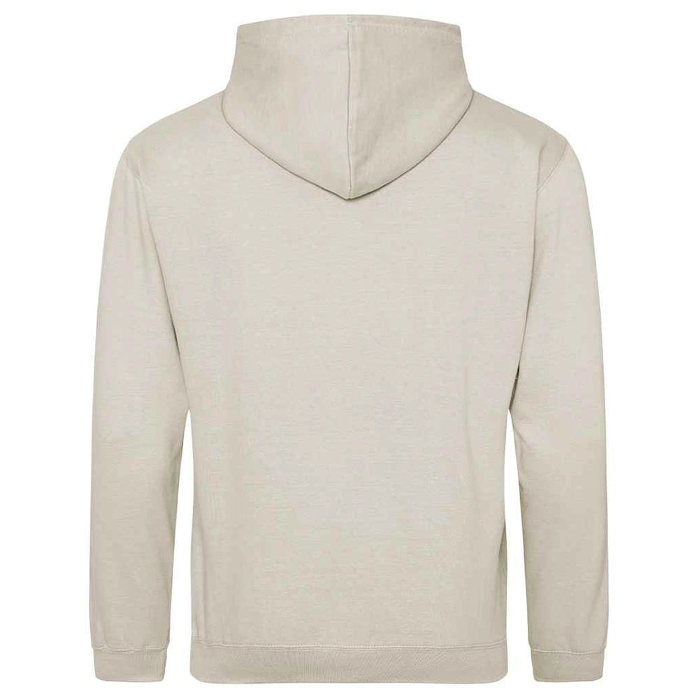 Natural Stone AWDIS Just Hoods JH001 College Hoodie shown from the back on a white background