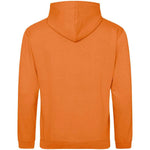 Orange Crush AWDIS Just Hoods JH001 College Hoodie shown from the back on a white background
