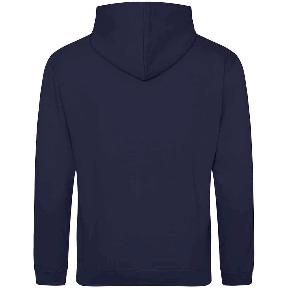 Oxford Navy AWDIS Just Hoods JH001 College Hoodie shown from the back on a white background