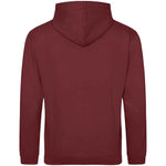 Red Hot Chilli AWDIS Just Hoods JH001 College Hoodie shown from the back on a white background