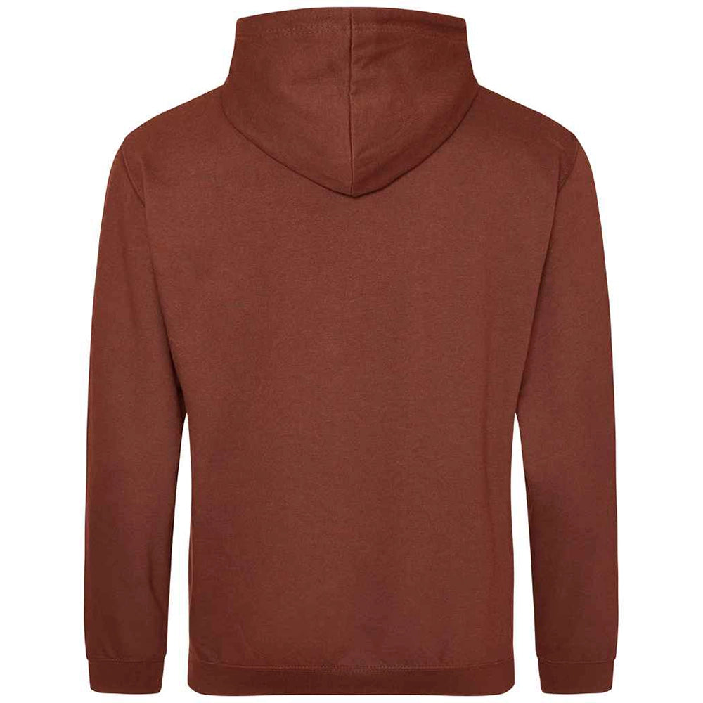 Red Rust AWDIS Just Hoods JH001 College Hoodie shown from the back on a white background