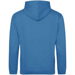 Sapphire Blue AWDIS Just Hoods JH001 College Hoodie shown from the back on a white background
