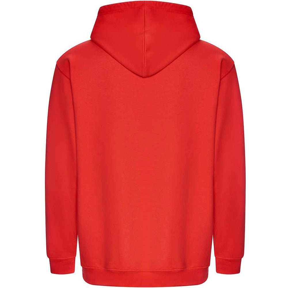 Soft Red AWDIS Just Hoods JH001 College Hoodie shown from the back on a white background