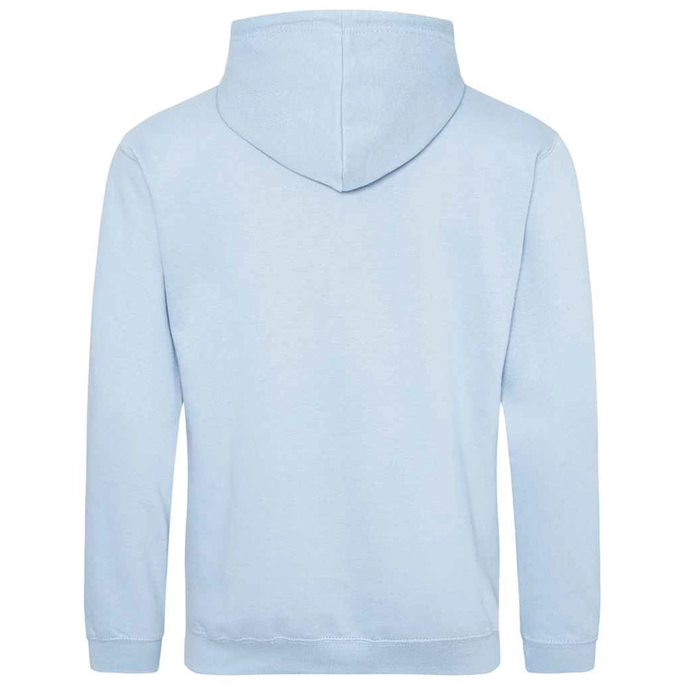 Sky Blue AWDIS Just Hoods JH001 College Hoodie shown from the back on a white background