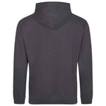Storm Grey AWDIS Just Hoods JH001 College Hoodie shown from the back on a white background