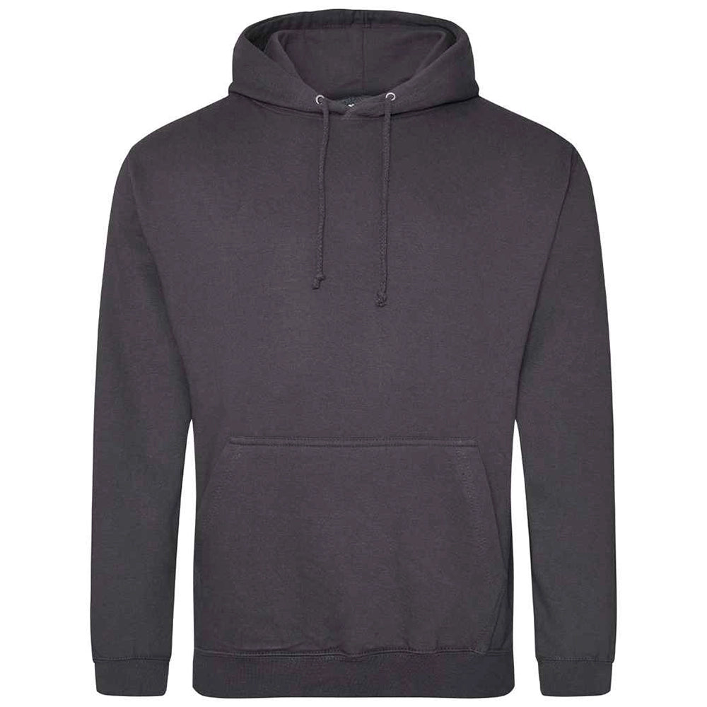 Storm Grey AWDIS Just Hoods JH001 College Hoodie on a white background