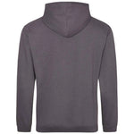 Steel Grey AWDIS Just Hoods JH001 College Hoodie shown from the back on a white background