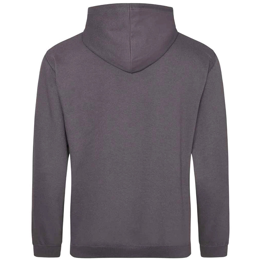Steel Grey AWDIS Just Hoods JH001 College Hoodie shown from the back on a white background