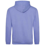 Back view of a True Violet AWDIS Just Hoods JH001 College Hoodie on a white background