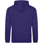 Ultra Violet AWDIS Just Hoods JH001 College Hoodie shown from the back on a white background