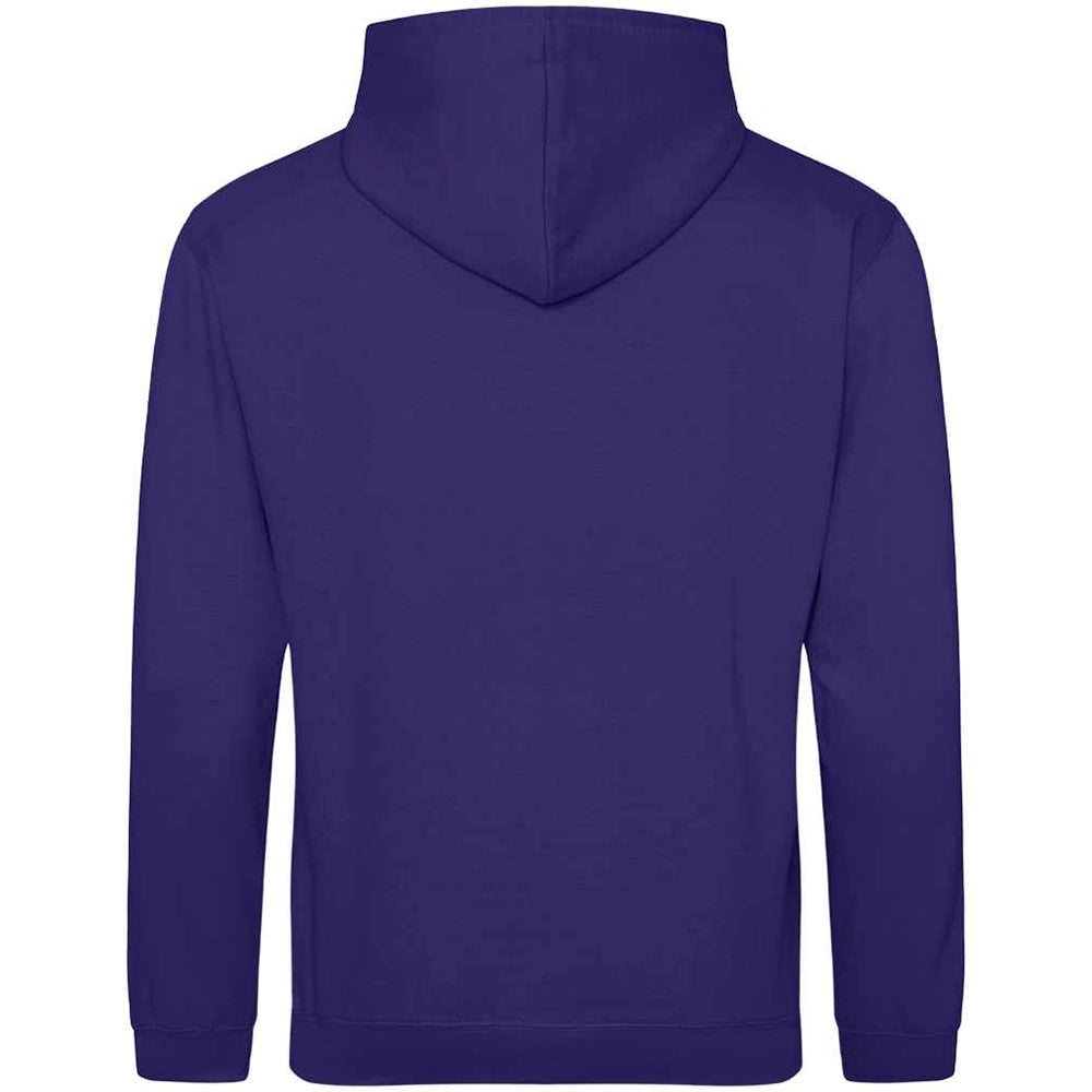 Ultra Violet AWDIS Just Hoods JH001 College Hoodie shown from the back on a white background