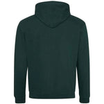 Dark green hoodie shown from the back on a white background
