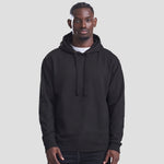 Model wearing the JH011 AWDis Epic Print Hoodie in Jet Black