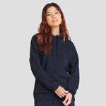 Model wearing the JH011 AWDis Epic Print Hoodie in New French Navy