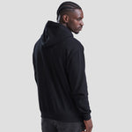 Rear view of Model wearing the AWDis Zoodie JH050 in deep black