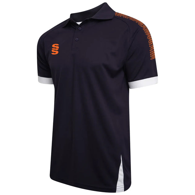 DU366 NAVY ORANGE DOTS