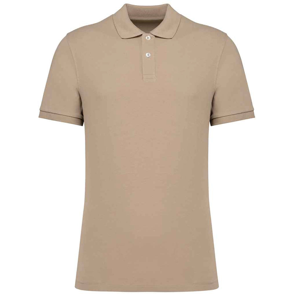 A wet sand Native Spirit Piqué Polo Shirt front