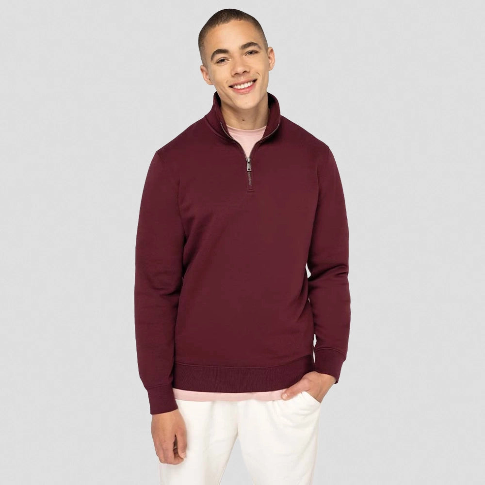 A model wearing a Native Spirit 1/4 Zip Sweatshirt