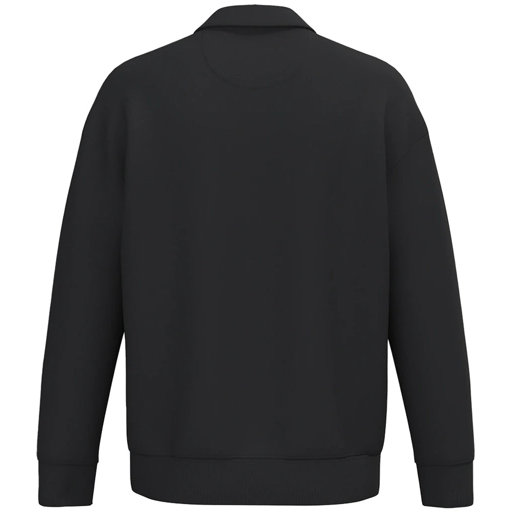 A black Native Spirit Unisex 1/4 Zip Sweatshirt with Polo Collar back