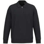 A black Native Spirit Unisex 1/4 Zip Sweatshirt with Polo Collar front