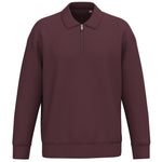 A Dark Cherry Native Spirit Unisex 1/4 Zip Sweatshirt with Polo Collar front