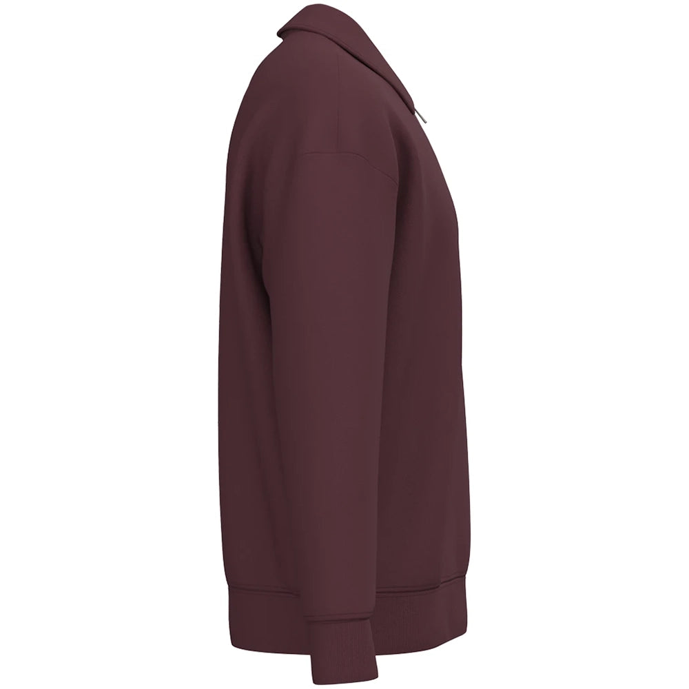 A Dark Cherry Native Spirit Unisex 1/4 Zip Sweatshirt with Polo Collar side