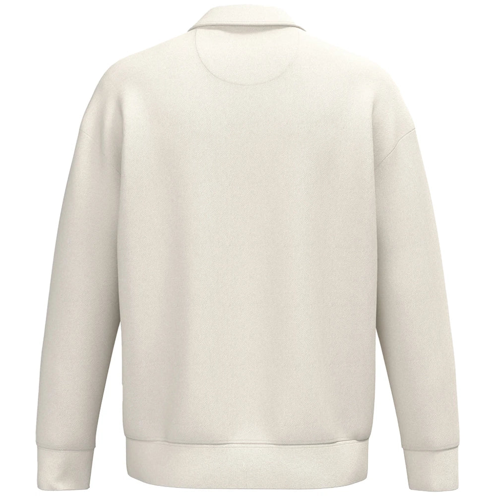 A Ivory Native Spirit Unisex 1/4 Zip Sweatshirt with Polo Collar back