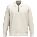 A Ivory Native Spirit Unisex 1/4 Zip Sweatshirt with Polo Collar front
