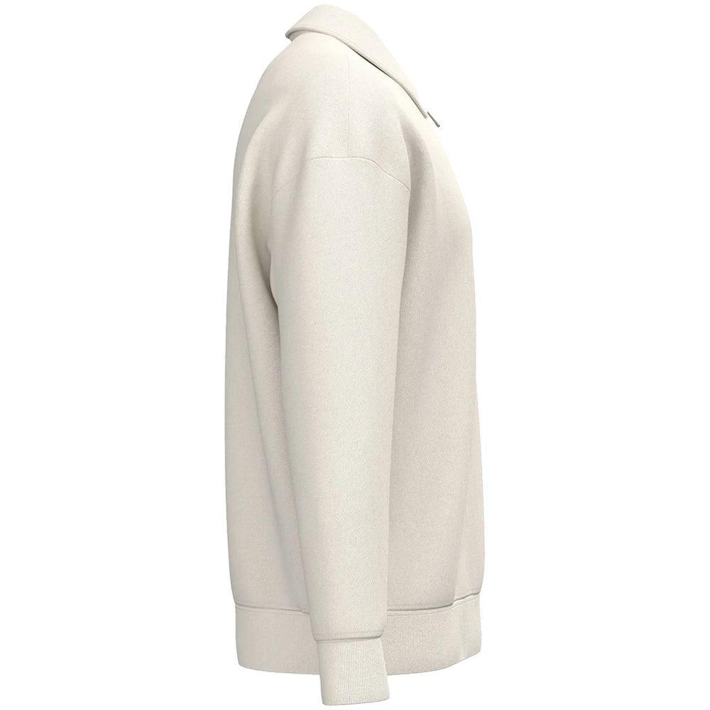 A Ivory Native Spirit Unisex 1/4 Zip Sweatshirt with Polo Collar side