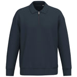 A navy Native Spirit Unisex 1/4 Zip Sweatshirt with Polo Collar front