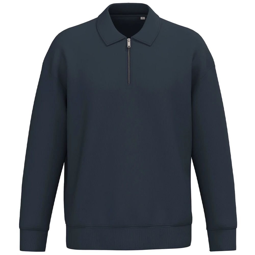 A navy Native Spirit Unisex 1/4 Zip Sweatshirt with Polo Collar front