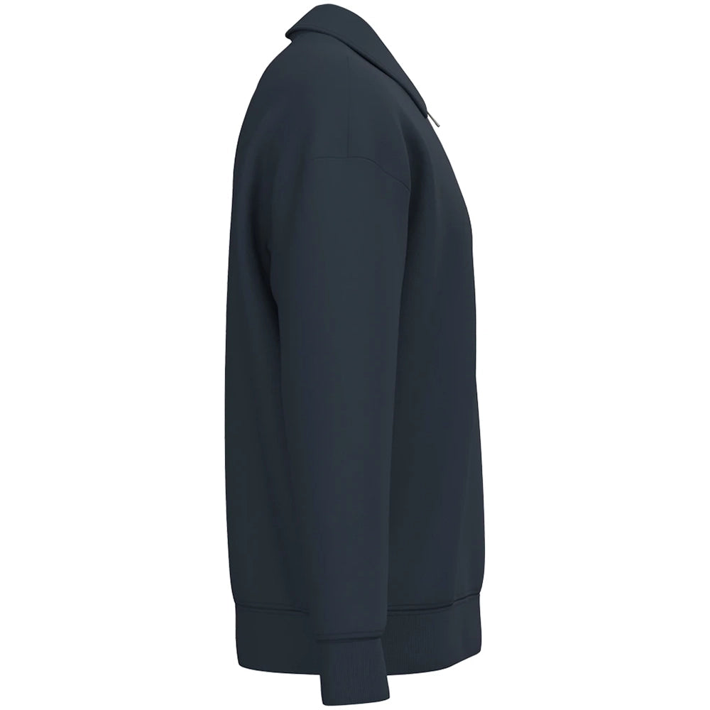 A navy Native Spirit Unisex 1/4 Zip Sweatshirt with Polo Collar side