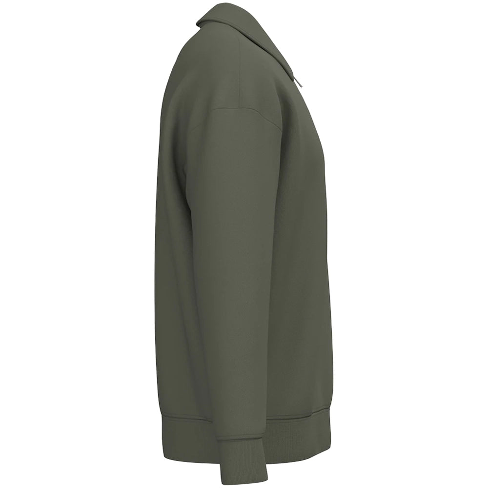 A Organic Khaki Native Spirit Unisex 1/4 Zip Sweatshirt with Polo Collar side