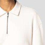 A close up of a Native Spirit Unisex 1/4 Zip Sweatshirt with Polo Collar
