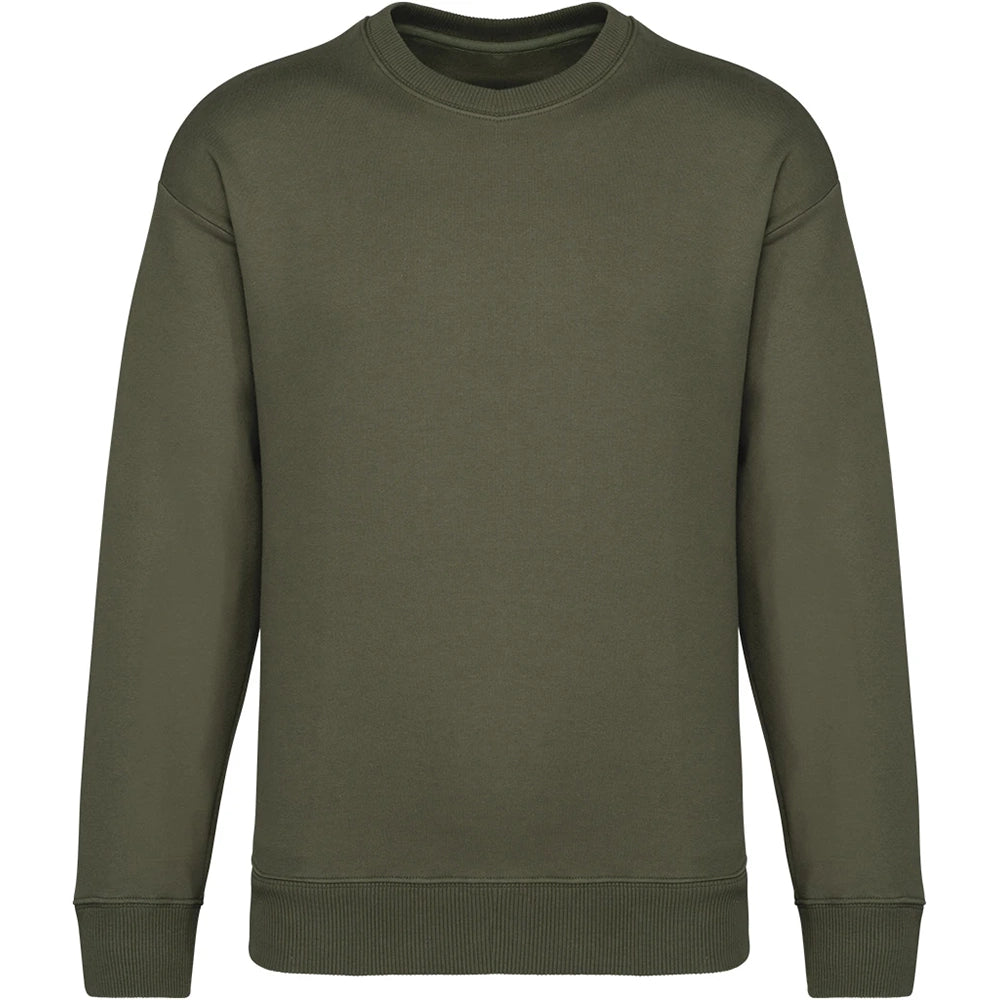 A Organic Khaki Native Spirit Unisex Oversized Sweatshirt front