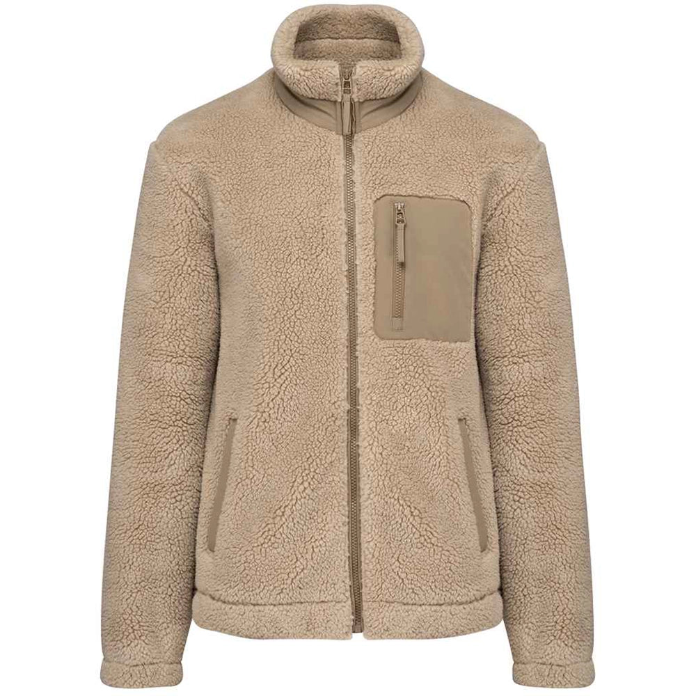 A Driftwood/Wet Sand Native Spirit Unisex Sherpa Jacket Front
