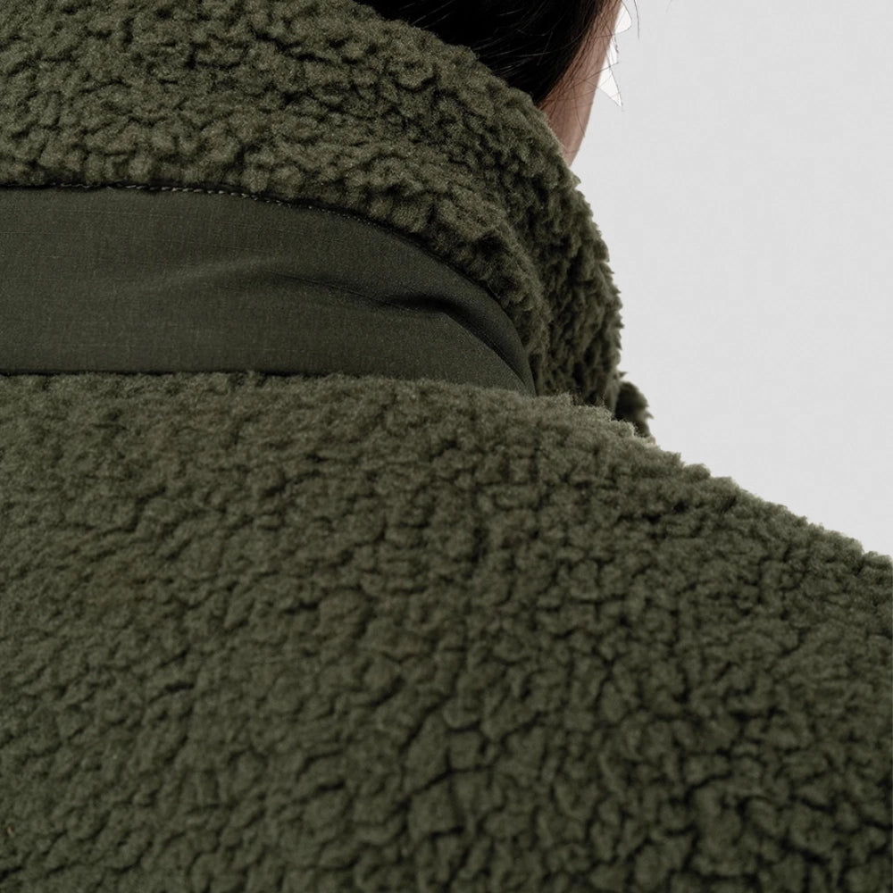 A close up back of a Native Spirit Unisex Sherpa Jacket