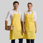 2 models wearing 'Colours' Bib Apron with Pocket PR154