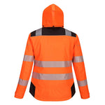 Rear view of the PW3 Hi-Vis Women's Winter Jacket (Orange).
