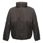 Model Wearing Regatta Dover Winter Jacket RG045 in Black/Ash