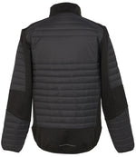 Rear view of Regatta E-Volve Unisex Thermal Hybrid Jacket in Ash/Black