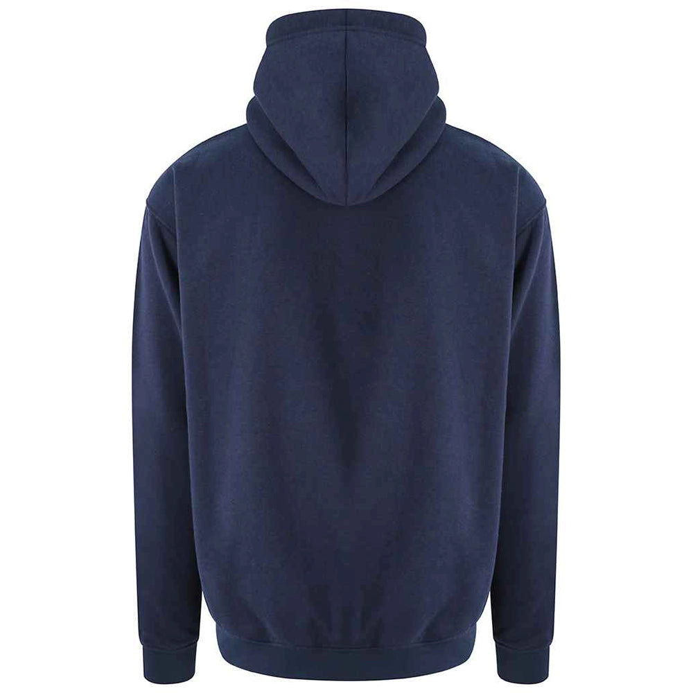 Navy blue Pro RTX Pro Hoodie shown from the back on a white background