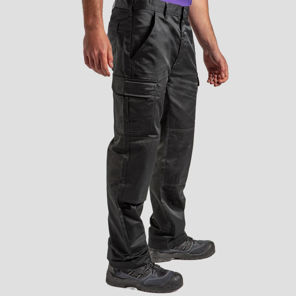 Model wearing the Pro RTX Pro Workwear Cargo Trousers in Black