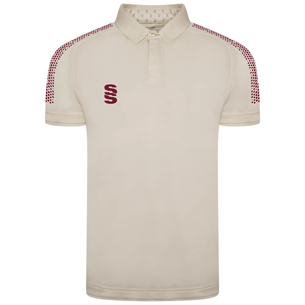 SUR481 IVORY MAROON DOTS
