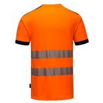 Rear view of the Portwest PW3 Hi-Vis Cotton Comfort T-Shirt S/S.
