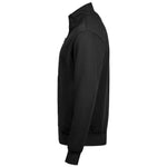 A side view of a black Tee Jays Full Zip Sweat Jacket