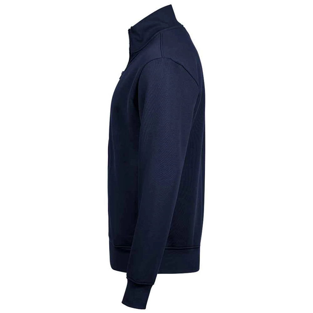 A side view of a navy Tee Jays Full Zip Sweat Jacket