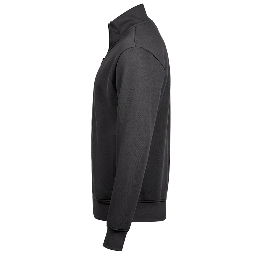 A side view of a dark grey Tee Jays Full Zip Sweat Jacket