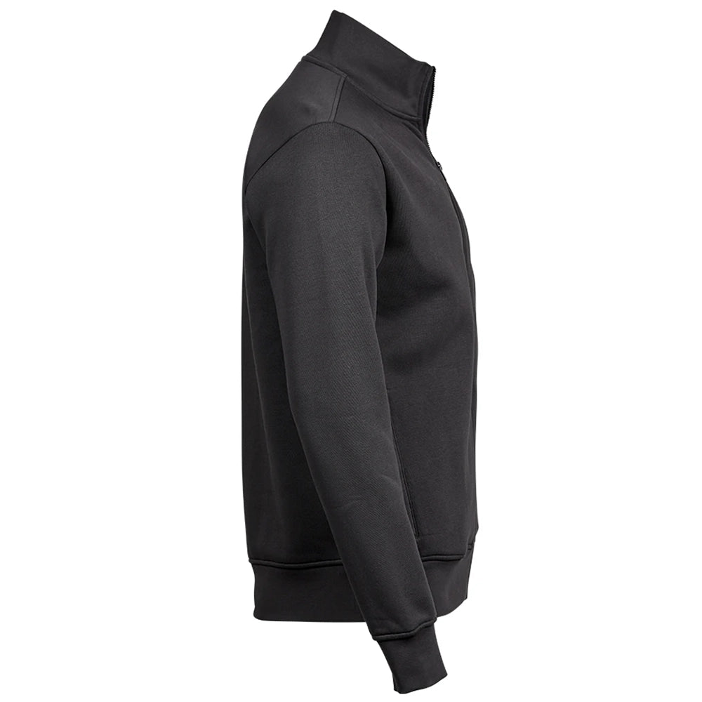 A side view of a dark grey Tee Jays Full Zip Sweat Jacket